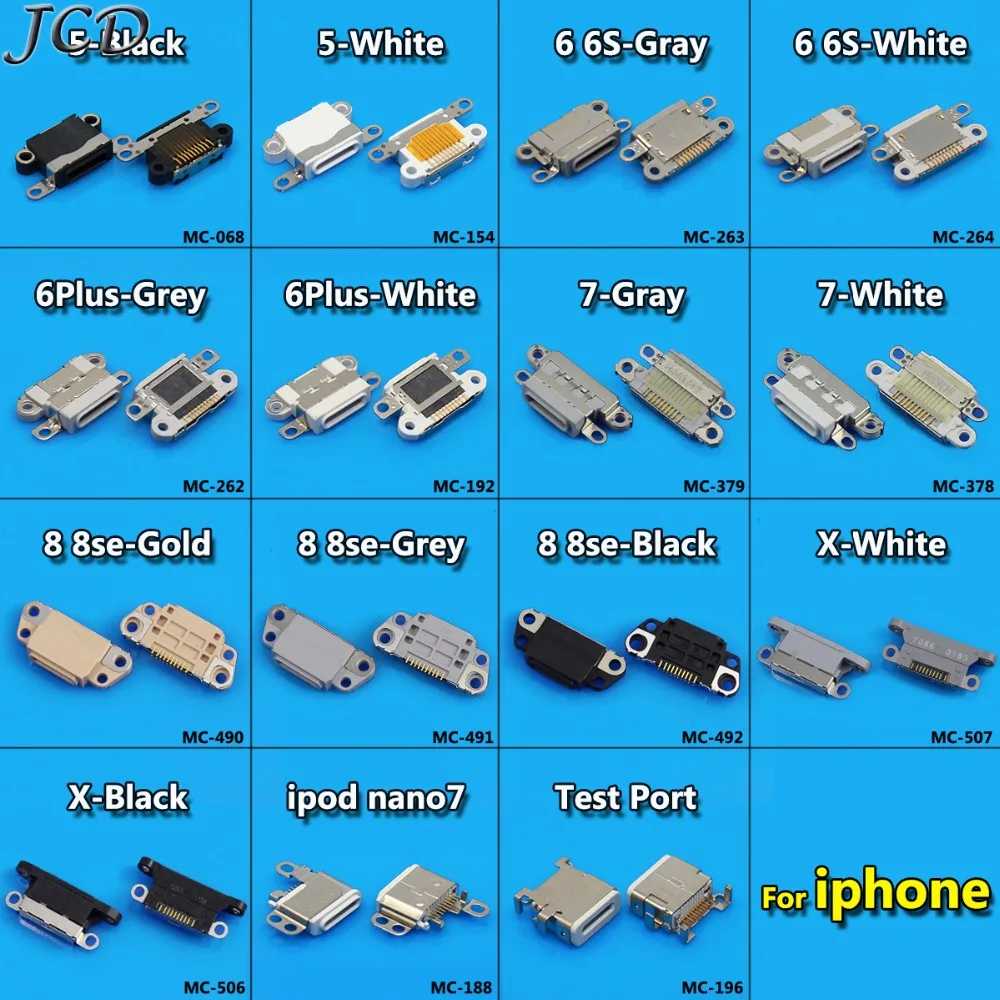 Herhaald Sprong lening Jcd For Iphone 5 5g 6 6plus 6s 7 7g 7p 8 8x For Ipod Nano 7 Test 5 6 Usb  Charger Connector Replacement Charging Dock Plug Port - Mobile Phone Flex  Cables - AliExpress