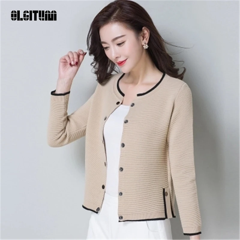 OLGITUM Women Knit Cardigan spring Slim Loose linra sweater Cardigan Cashmere Blending Women coat for women SW249 OLGITUM Women Knit Cardigan spring Slim Loose linra sweater Cardigan Cashmere Blending Women coat for women SW249