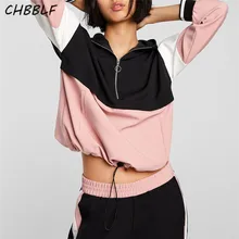 CHBBLF женские элегантные свободные толстовки с капюшоном и длинным рукавом ярких цветов пуловеры женские милые повседневные топы WDL6066