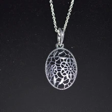 Аутентичные 925 пробы серебряные ювелирные изделия Цветочные ромашки кружево кулон и цепочки ожерелья