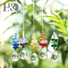 H& D чакра Suncatcher Rainbow Maker 20 мм кристаллическая Призма люстры мяч восьмиугольник бисера Радуга Цвет Набор, упаковка из 5