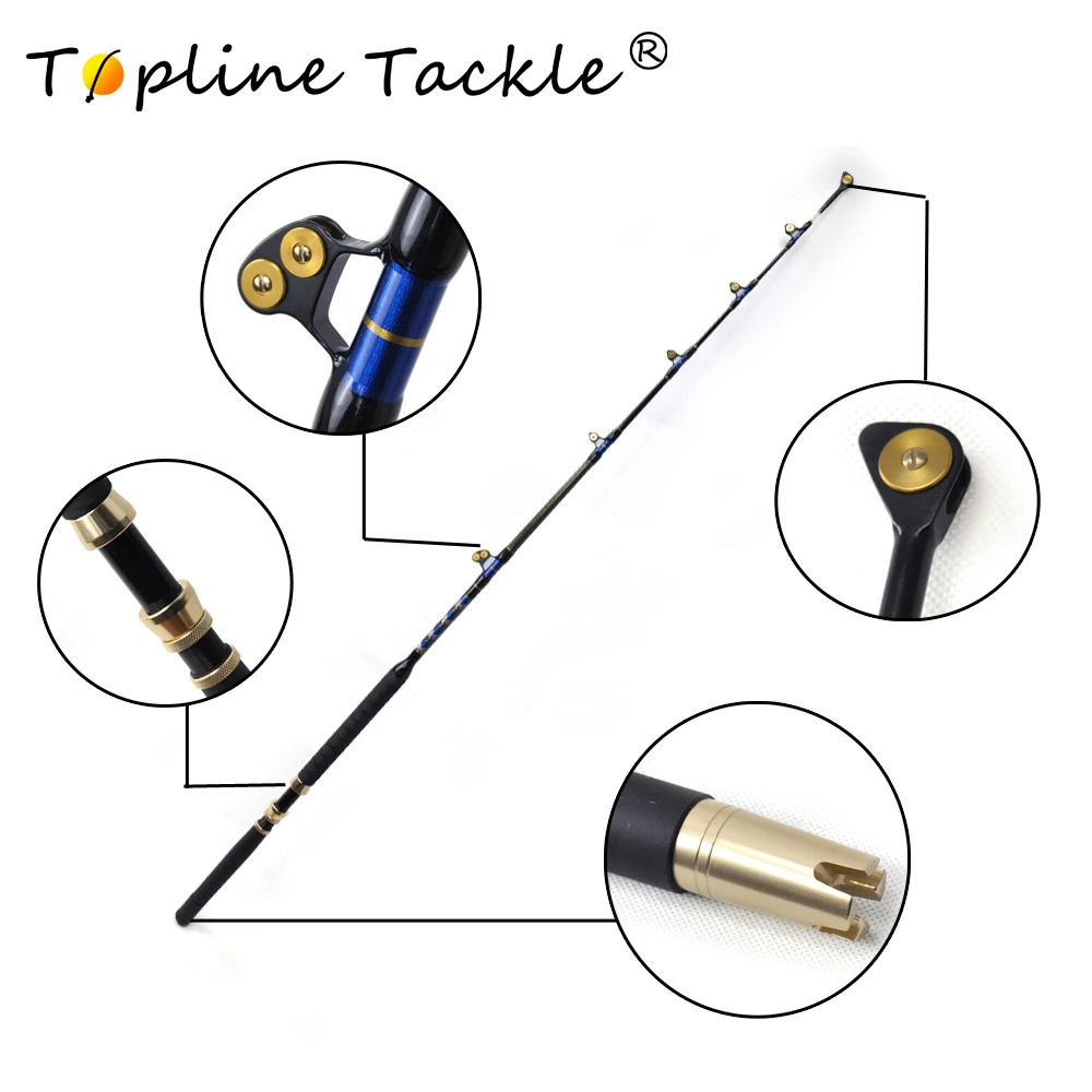 2018 eliminator nylon butt Sea Trolling Rod 80-130LBS Fishing Trolling Rod with Straight Butt 