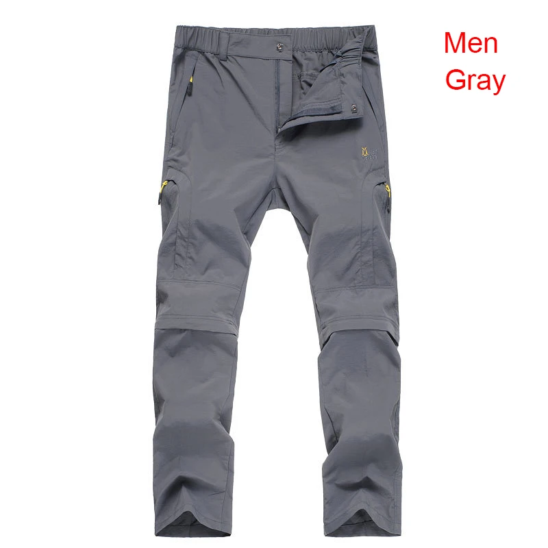 CavalryWolf весна лето открытый походные брюки для мужчин женщин съемный кемпинг рыбалка шорты быстросохнущие брюки треккинговые брюки - Цвет: men gray