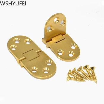 

4pcs/lot High quality copper flap 2mm (with screw) hinge Flip concealed round table hinge Folding table copper hinge hardware