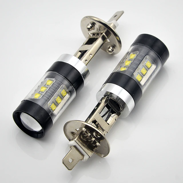 2x 50W H1 LED Bulb 16 SMD Car Headlight DC 12V24V 360 Degree 760lm