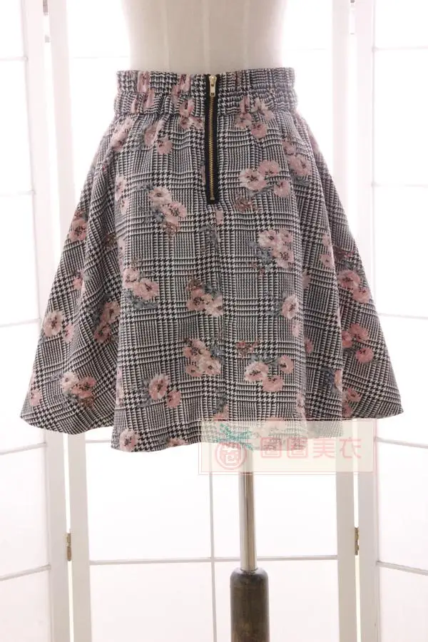 Сладкий Мори девушка короткая юбка с цветочным принтом Хаундстут образцу мини-юбка для Для женщин