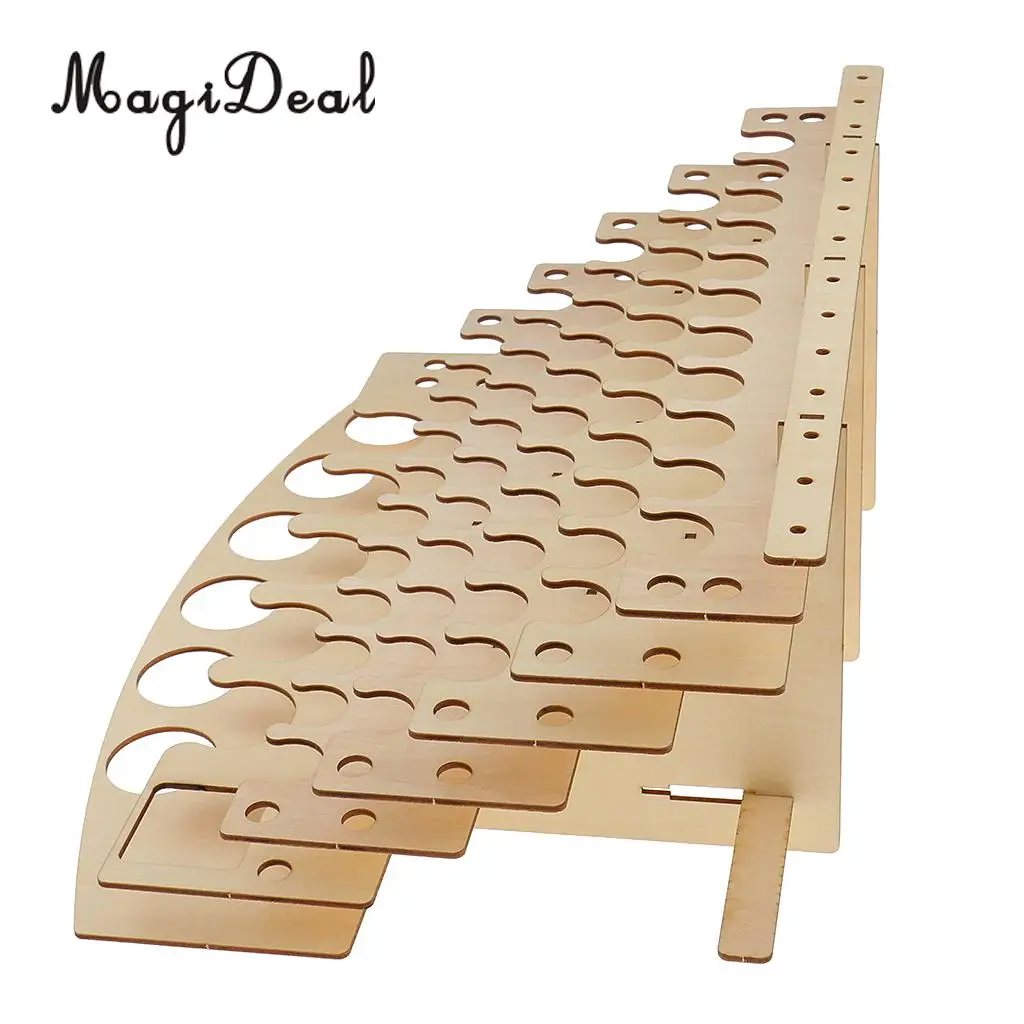 MagiDeal Wooden Paint Bottles Rack Modular Organizer Paint Storage Holder #3 for Studio Storing Paints Brushes Modeling Tools