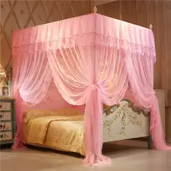 200x150 мм 4 двери квадратная кровать навес Принцесса Королева москитная сетка постельное белье балдахин кружева марли Пол-длина занавеска