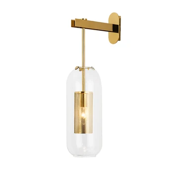 

Modern nordic Glass Meta black/gold ball Retro Vintage Wall lamp E27 Loft for cafe bedroom foyer