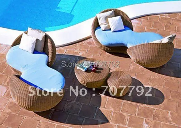 

Hot sale SG-12030C Elegant black rattan deck chair furniture