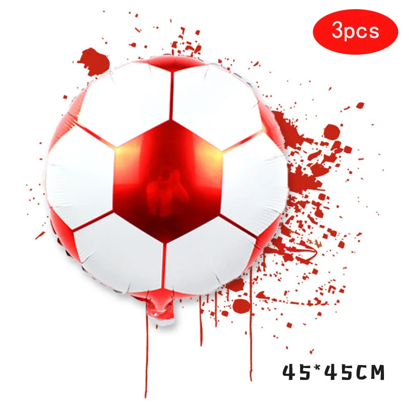 1 комплект футбольные вечерние воздушные шары из фольги, Барселона футбольная для футбола, из Джерси, украшение для мальчика на день рождения, детский надувной шар, товары для игрушек - Цвет: 3pcs 18inch RED FTB