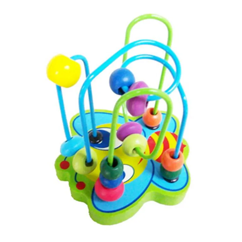 Montessori Toys Wooden puzzle toys around the bead toy animal small beads Eueopean American style Math learning tools gift