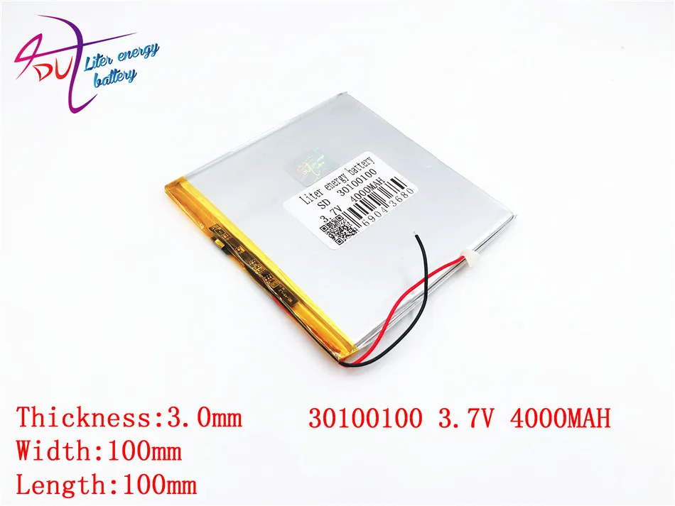Лучшая брендовая батарея 3,7 V литий-полимерная батарея 30100100 4000MAH Мобильная мощность DIY Планшетный компьютер 30101100