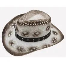 Для женщин Для мужчин в западном стиле ковбойская шляпа Панк ручной работы ткань соломы леди джентльмен пляж солнце сомбреро Женская Ковбойская шляпа Размеры 58 см
