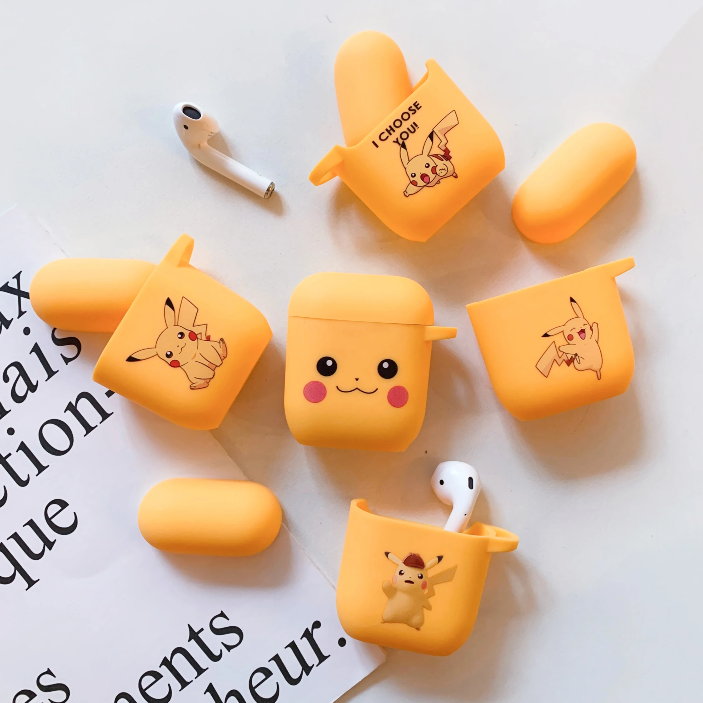 Pokemon Pikachu Wireless Bluetooth Earphone Case For Apple AirPods Silicone Headphones Cases For Airpods1/2 Protective Cover