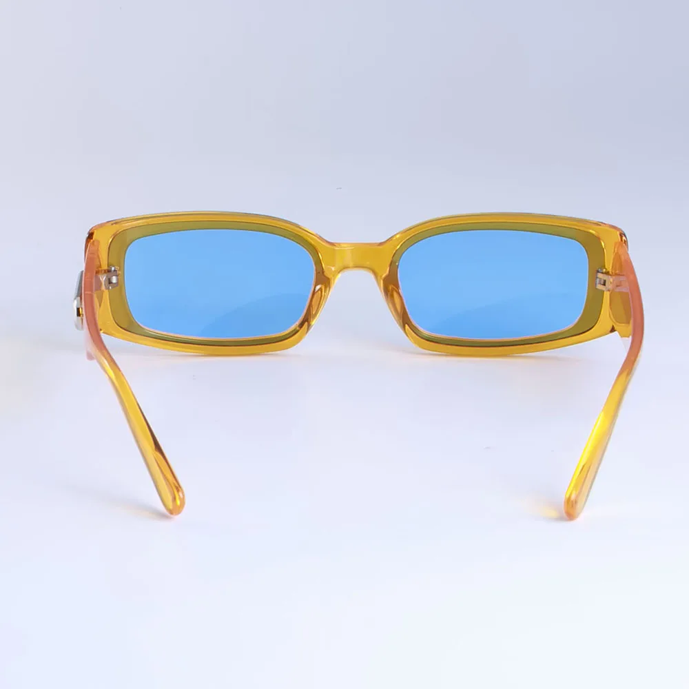 Ретро прямоугольные солнцезащитные очки для мужчин и женщин модные INS маленькая оправа UV400 Винтажные Очки 49027