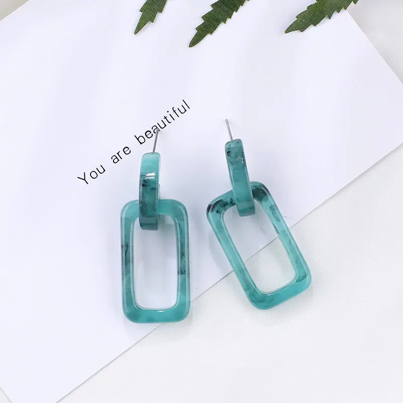 HTB1DW2DaNv1gK0jSZFFq6z0sXXaH - AENSOA 2019 Korean Geometric Pendant Earrings Multiple Drop Earrings Unique Design Flowers Resin Acrylic Shell Dangle Earring