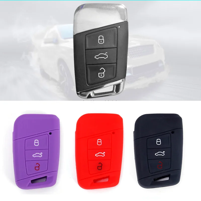 

For VW Magotan Passat B8 JettaTiguan MK2 Jetta Skoda Superb A7 Smart Silicone Car 3 Buttons Key Cover Case Shell