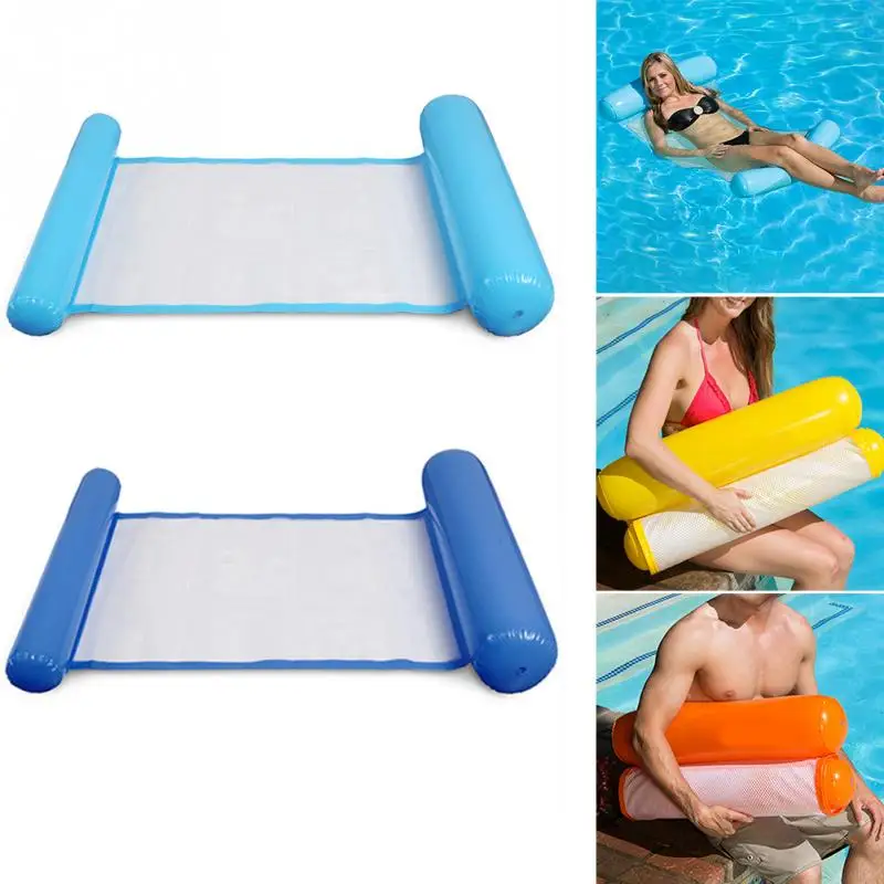 

Foldable PVC Floating Sleeping Bed Chair Water Hammock Single People Increase Inflatable Beach Lounger Backrest Recliner