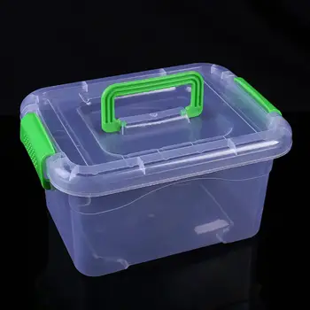 

Transparent Storage Box with Cover for Crafts Fishing First Aid Items Organize