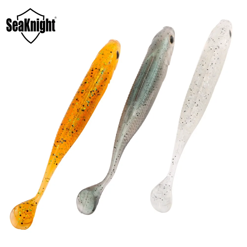 SeaKnight SL004 4PCS/Lot Soft Lure 6g 100mm 3.94in Soft Bait T Tail Simulation Fish Scales Fishing Lure 3D Eyes Fishing Tackle