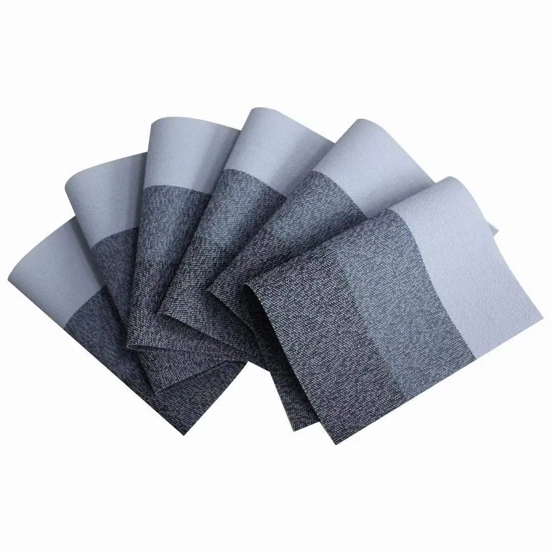 المفارش ل طقم طاولة عشاء من 6 قابل للغسل الجدول المفارش الجدول الديكور الحرارة العزل وصمة عار مقاومة رمادي المضادة للانزلاق