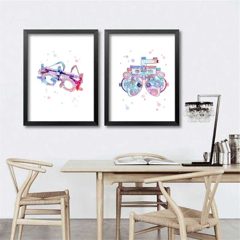 Us 2 54 21 Off Trial Frame Optometrical Tools Art Optical Poster Prints Optometry Instrument Painting Eye Clinic Optician Doctor Office Decor In