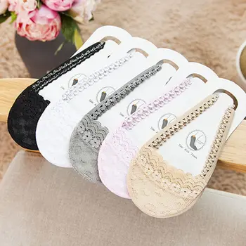 

Soft Flower Side Lace Summer Cotton High Heels Short Socks Slippers Female Breathable Boat Low Socks Women Invisible Socks