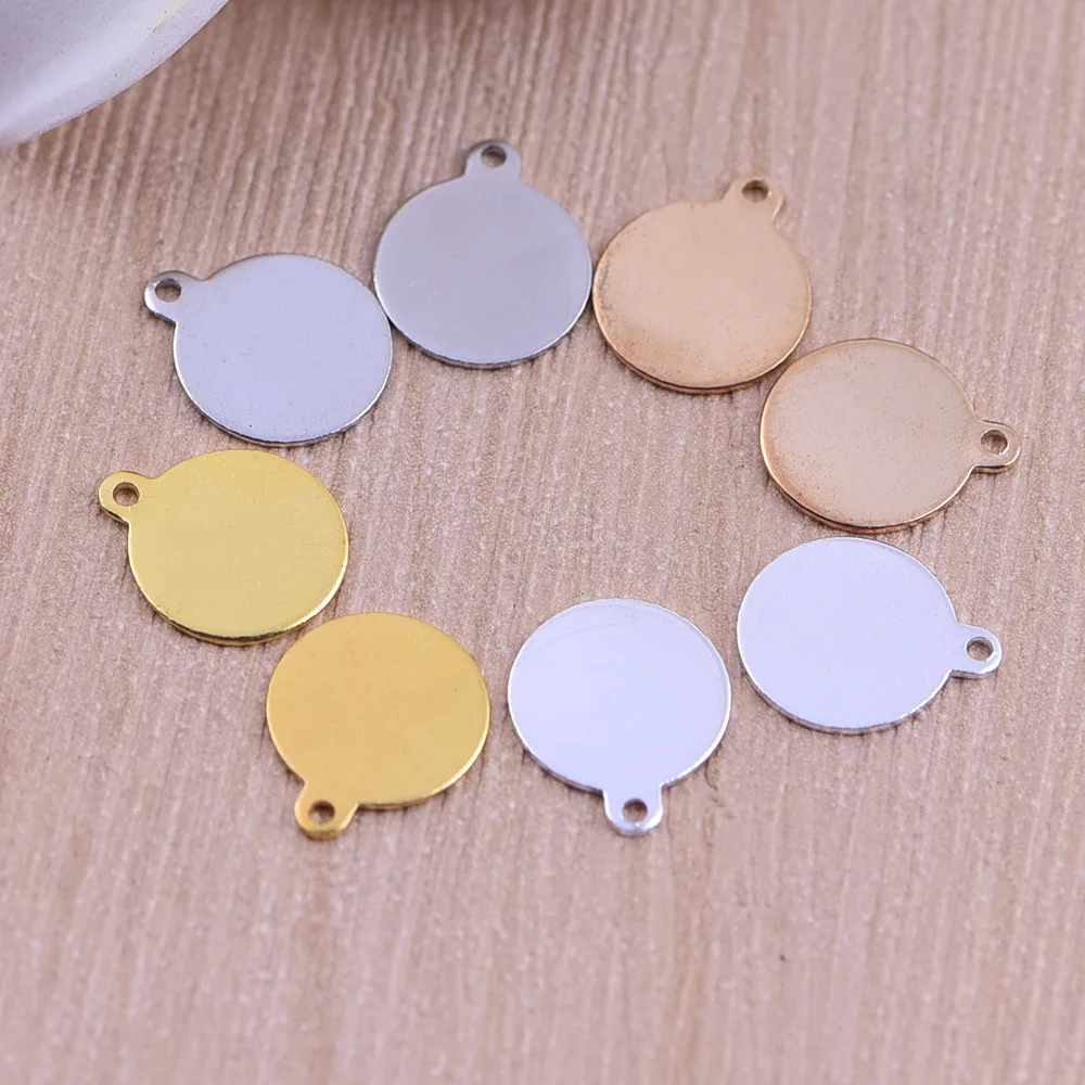 

100PCS/lot 10X12mm Gold Silver Copper Color Round Sequins Disc Blank Brass Charms For DIY For Jewerly DIY Making Blank Pendants