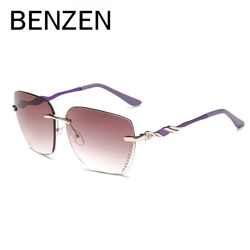 

BENZEN Luxury Sunglasses Women Brand Designer Female Sun Glasses Gradient Ladies Shades Accessories Black With Case 6196
