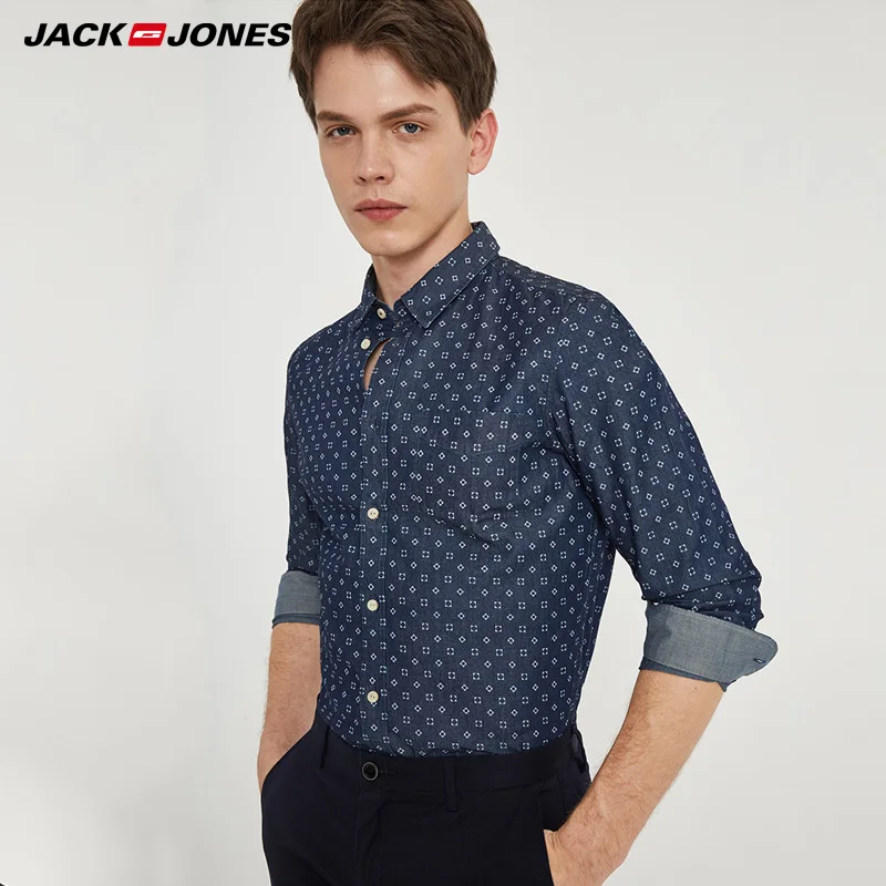 JACKJONES العلامة التجارية الرجال الساخنة عارضة قمصان الذكور ضئيلة قمصان منتظم القطن 100% الذكور قمم | 216105034 JACKJONES العلامة التجارية الرجال الساخنة عارضة قمصان الذكور ضئيلة قمصان منتظم القطن 100% الذكور قمم | 216105034