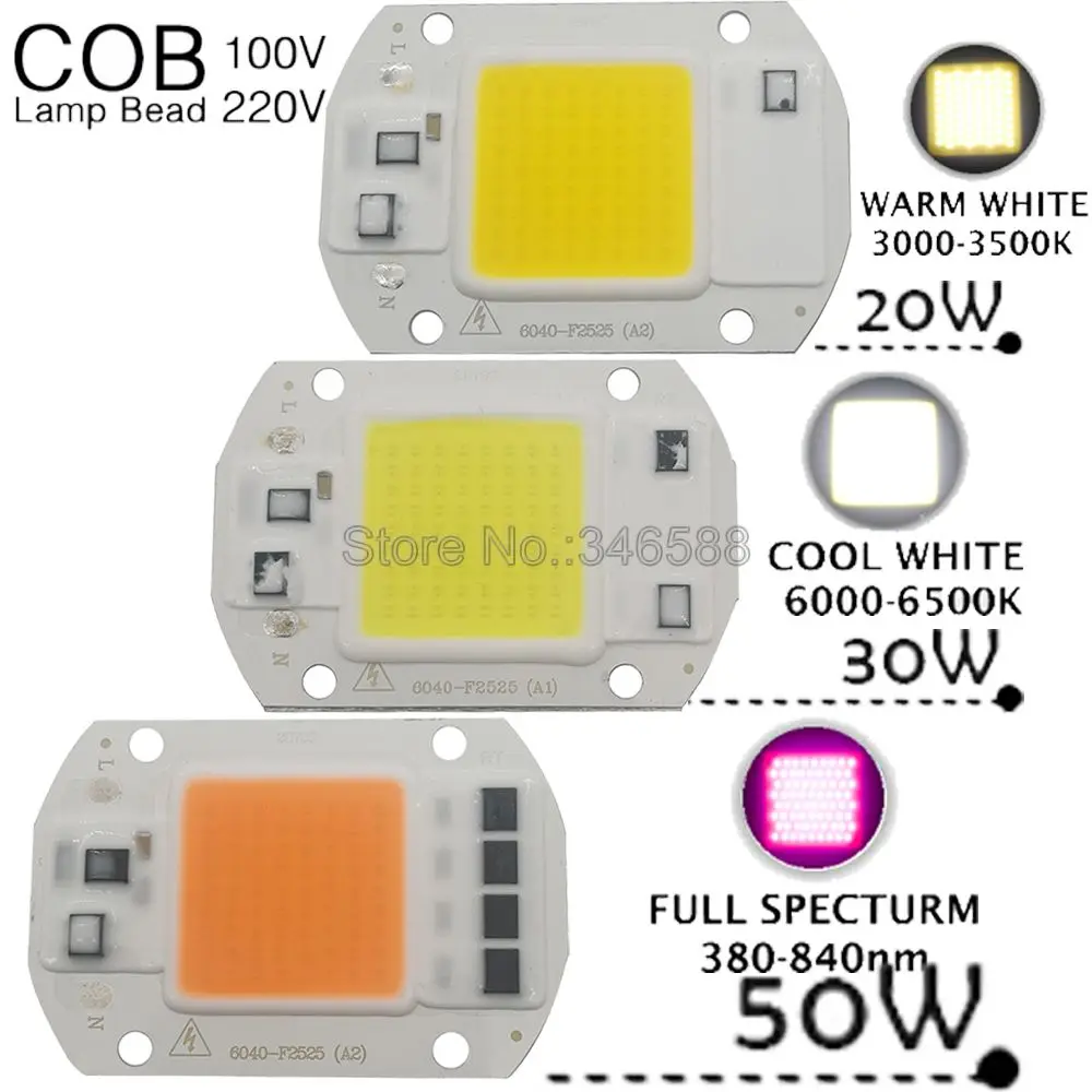 LED COB Chip+LED Lens 20W-50W LED Warm White Full Power AC 110V/220V Smart IC LED COB Chip+LED Lens 20W-50W LED Warm White Full Power AC 110V/220V Smart IC