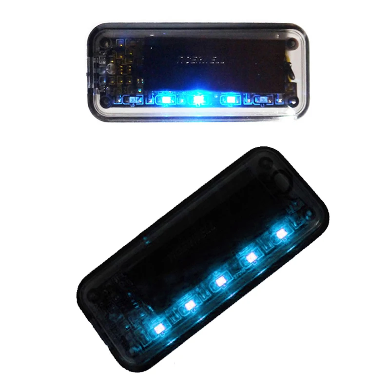2pcs Car Solar Charger Warning Theft Flash Light 5 LED Auto Sensor Security Warning Light Car