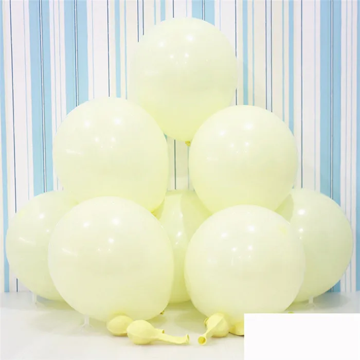 10 шт. 12 дюймов воздушный шар для мальчиков, воздушный шар для дня рождения, украшения для детей, свадебные шары, латексные шары арки макарон - Цвет: 2.2gMaca D8 LiYellow