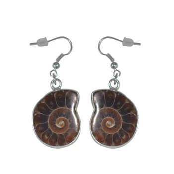 Hot attractive natural semi-precious stones ammon conch shells mixed crystal pendant bead chain and earrings 1 PC (free)
