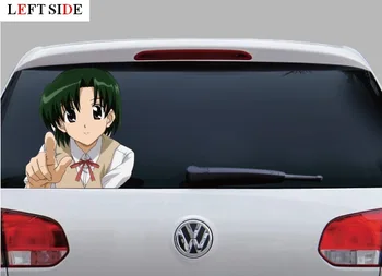 

LEFT SIDE Car Stickers Perforated PVC Vehicle Creative Car Protection Japanese Cartoon DIY Windshield Car Stickers Accessories