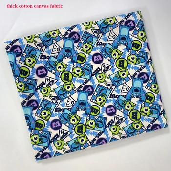 

Nice Monster University Canvas for Bag Cartoon Monster Printed Canvas Cotton Fabric Table Cloth/Shoes Sewing Material Diy Sofa