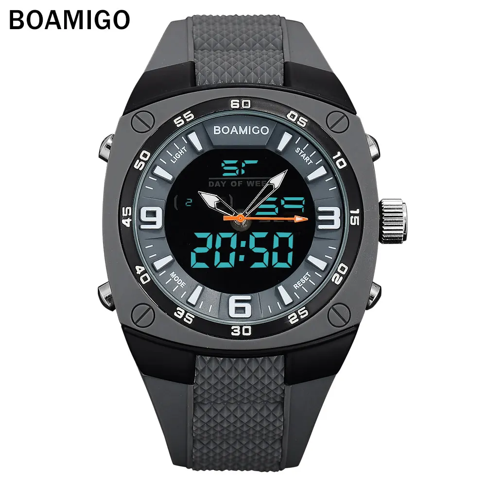 

Men Sports Watches BOAMIGO Brand Military military Outdoor Quartz Digital Watch Swim Waterproof Rubber Clock reloj hombre
