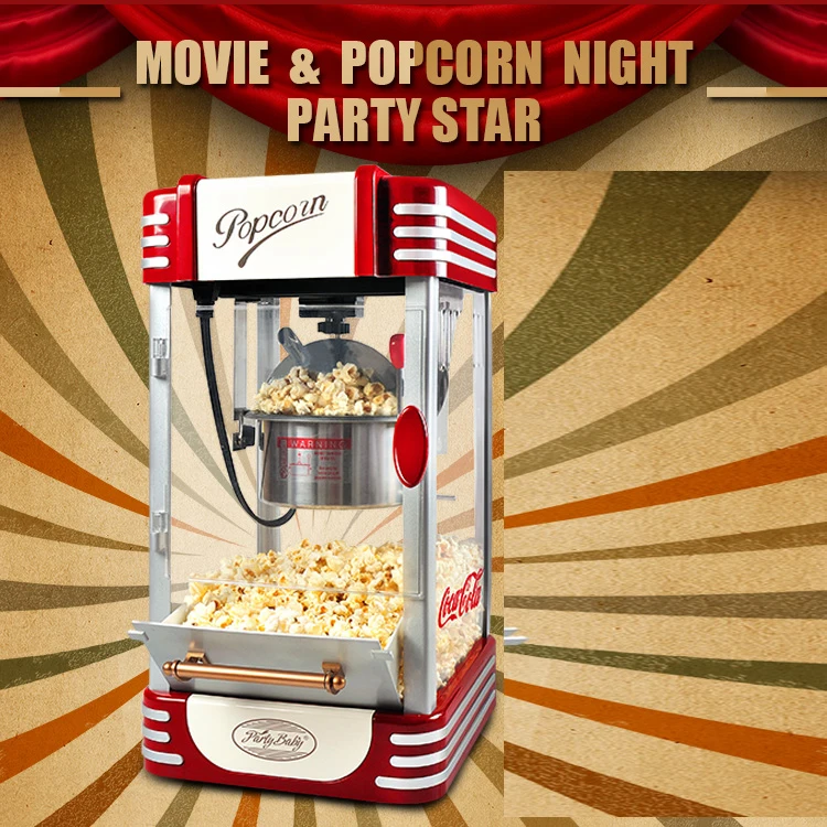 

111 DHL/Fedex/EMS FREE Shipping! Super Retro Commercial Popcorn Machine Pipoca Pop Corn Making Machine 220V&CE/GS Certification