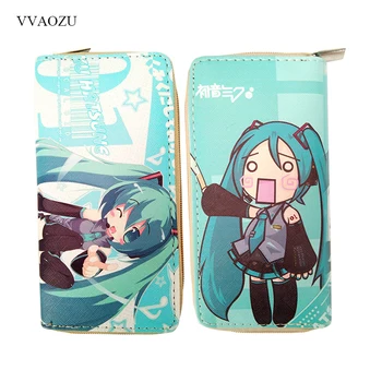 

Hatsune Miku Women Cartoon PU Leather Zipper Wallet VOCALOID Portable Multifunction Long Purse Female Clutch Carteras