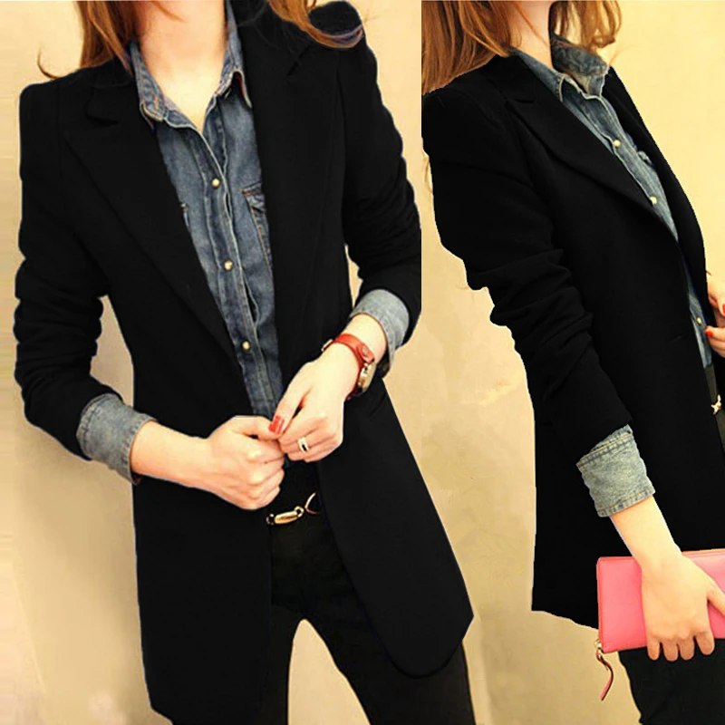 2017 spring new arrival blazer women jacket slim Black female casual blazer Long suit jacket plus size women clothing E507 2017 spring new arrival blazer women jacket slim Black female casual blazer Long suit jacket plus size women clothing E507