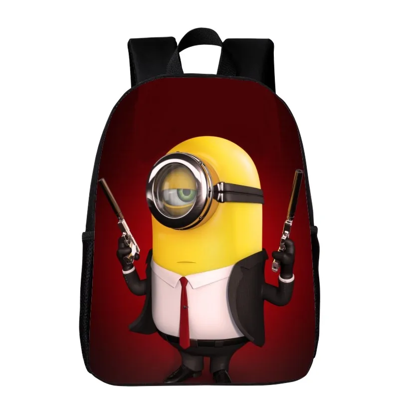 Hot Sale Polyester 16 Inches Printing Minions Cartoon Black font b Kids b font Baby School