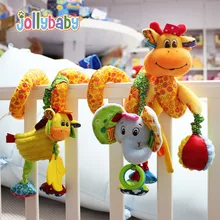 Brinquedos do bebê para crianças, 0-12 meses, chocalho de pelúcia, espiral de berço, pendurado, móvel, bebê, carrinho, cama, presente de animal feliz macaco(China)