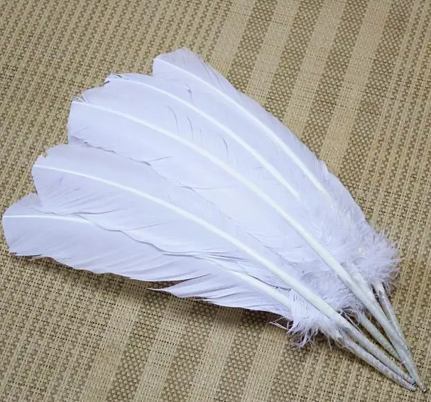 100 шт./лот 20-30 см белого цвета перья индейки ручной работы крылья индейк...