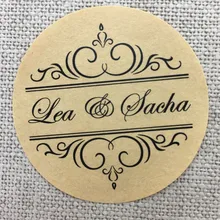 Пользовательские 100 шт персонализированные свадебные наклейки приглашение вечерние упаковка в форме конверта прозрачный логотип этикетки из крафт-бумаги уплотнения подарок