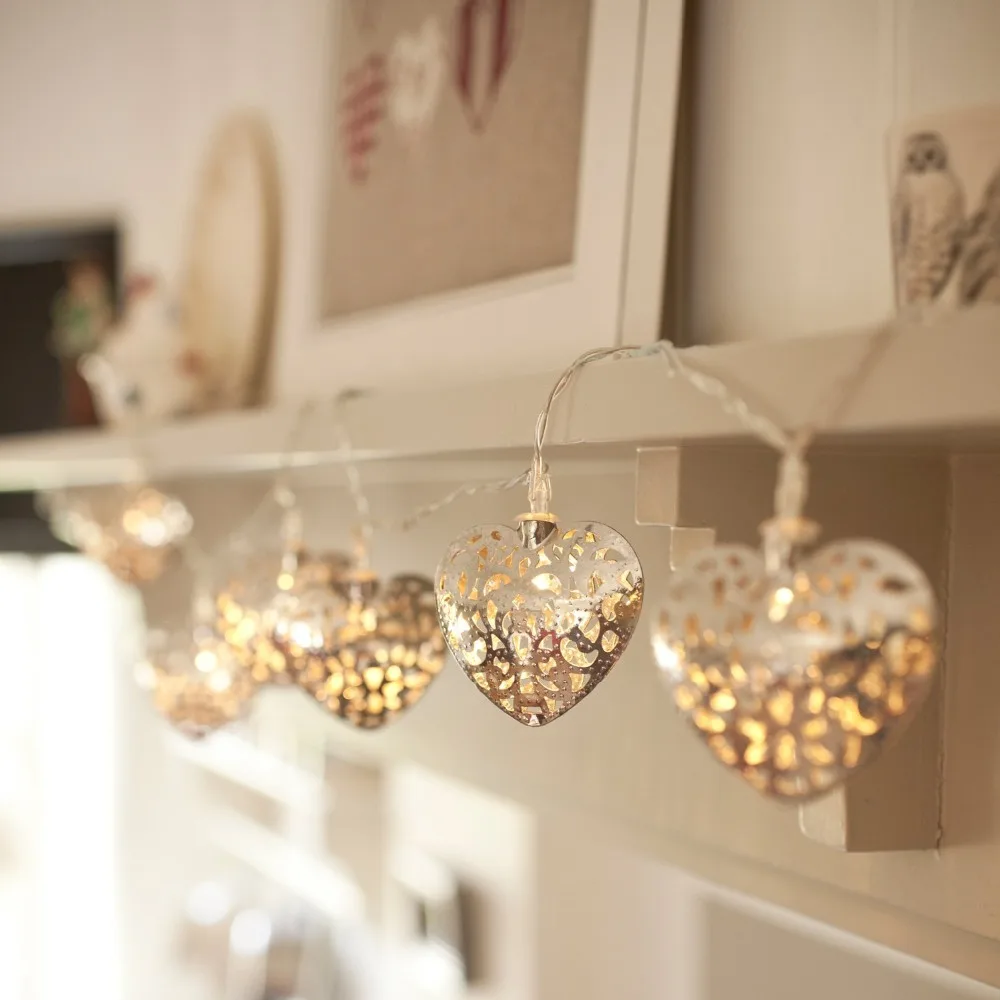 magicnight filigree heart indoor fairy lights with 10 warm warm indoor fairy lights