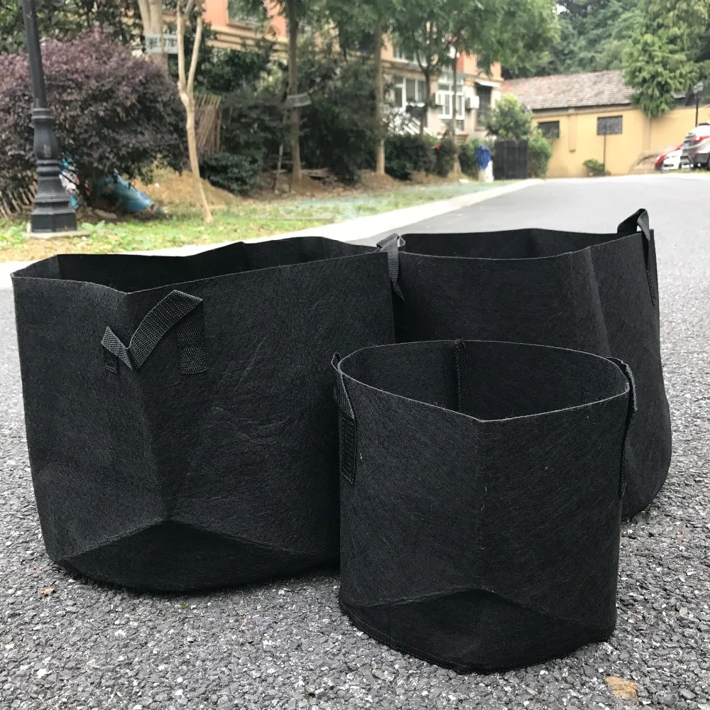 Round Fabric Pots Plant Pouch Root Container Grow Bag Aeration Garden Container