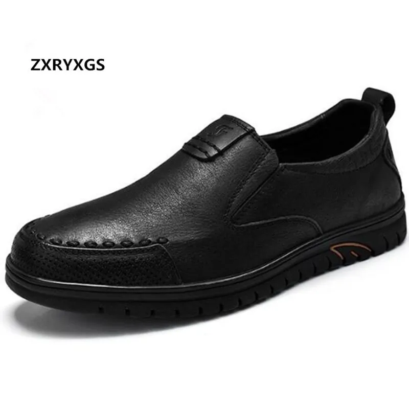 

2018 High Quality Cowhide Men Casual Shoes Flat Sneakers Non-slip Comfortable Breathable Genuine Leather Shoes Men Fashion Shoes