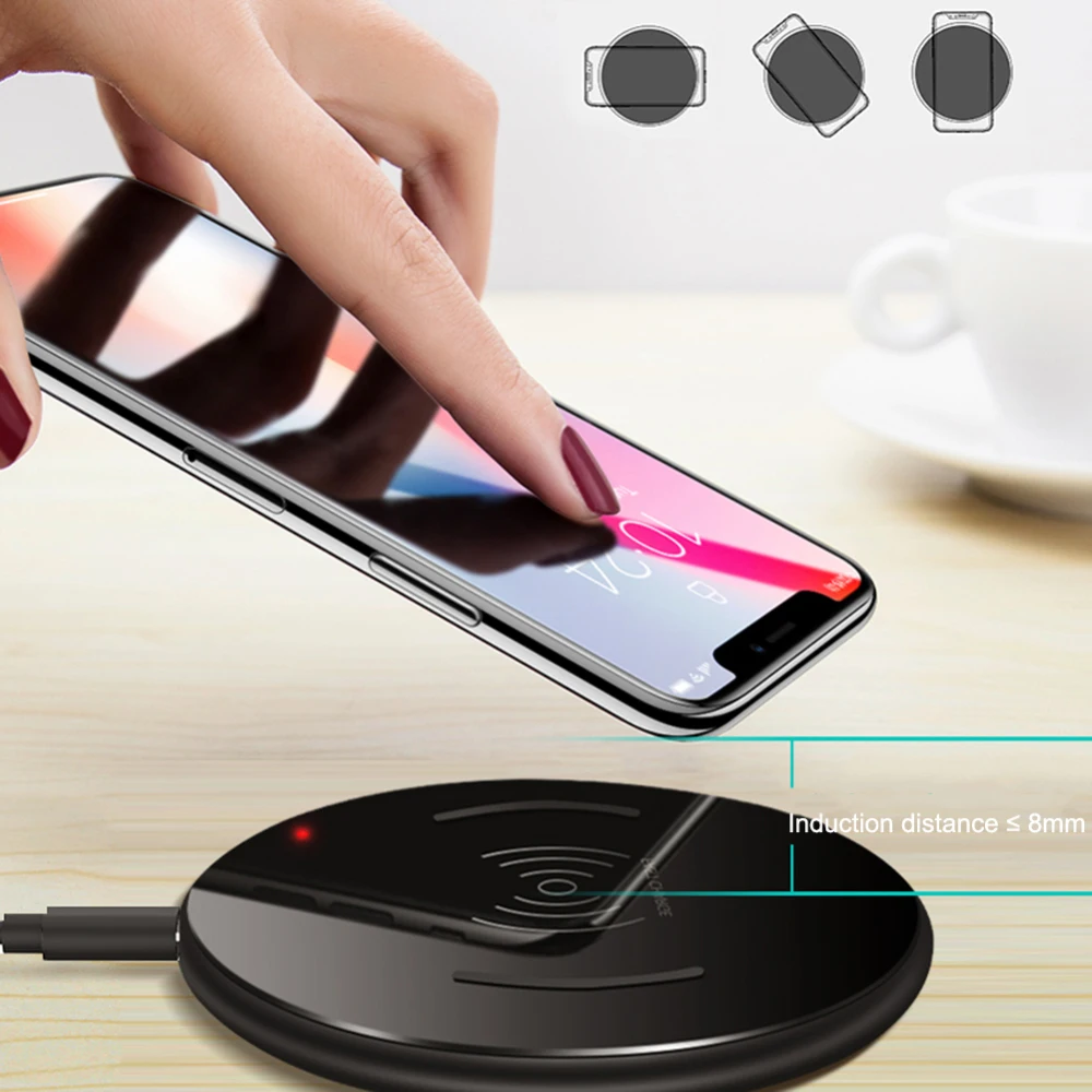 

15W Fast Wireless Charger Pad for iPhone X / XS Max XR 8 8 Plus Samsung USB edge 5W qi charging pad For Xiaomi 9 Huawei P20