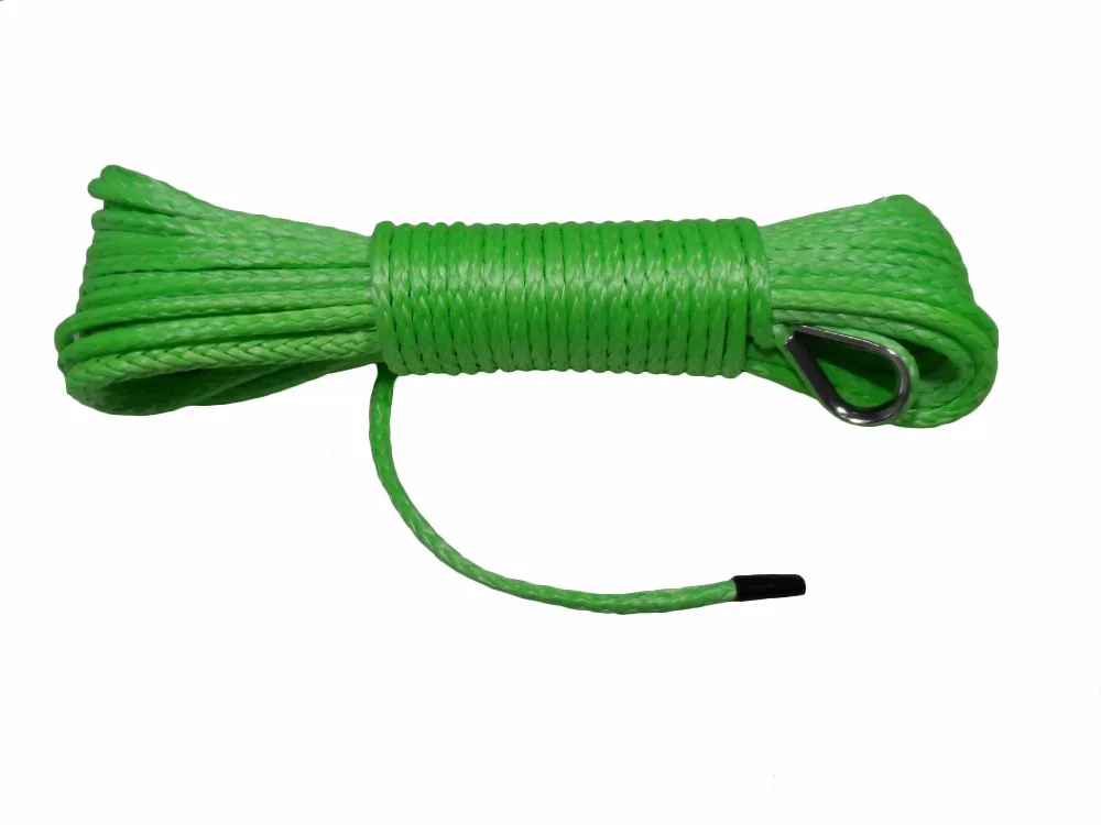 Green 5mm*15m Winch Line,3/16"*50ft Synthetic Winch Cable Rope,boat